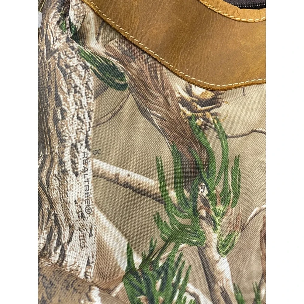 Mercedes Benz Travel Tote Large Brown Realtree Camo Leather Trim Duffle Bag Logo